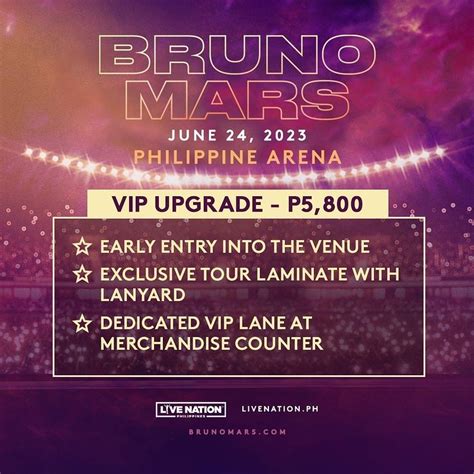 Bruno Mars Live in Manila 2023 Ticket Prices and Details.